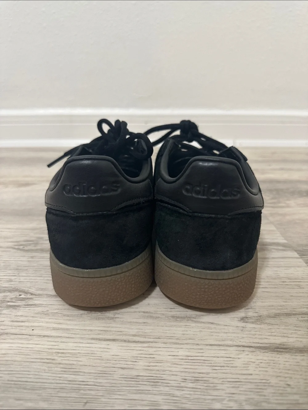 adidas Maharishi black suede sneakers with gum sole